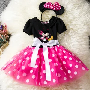 Mimmi Pigg Klänning | Diadem | Musse Pigg | Rosa