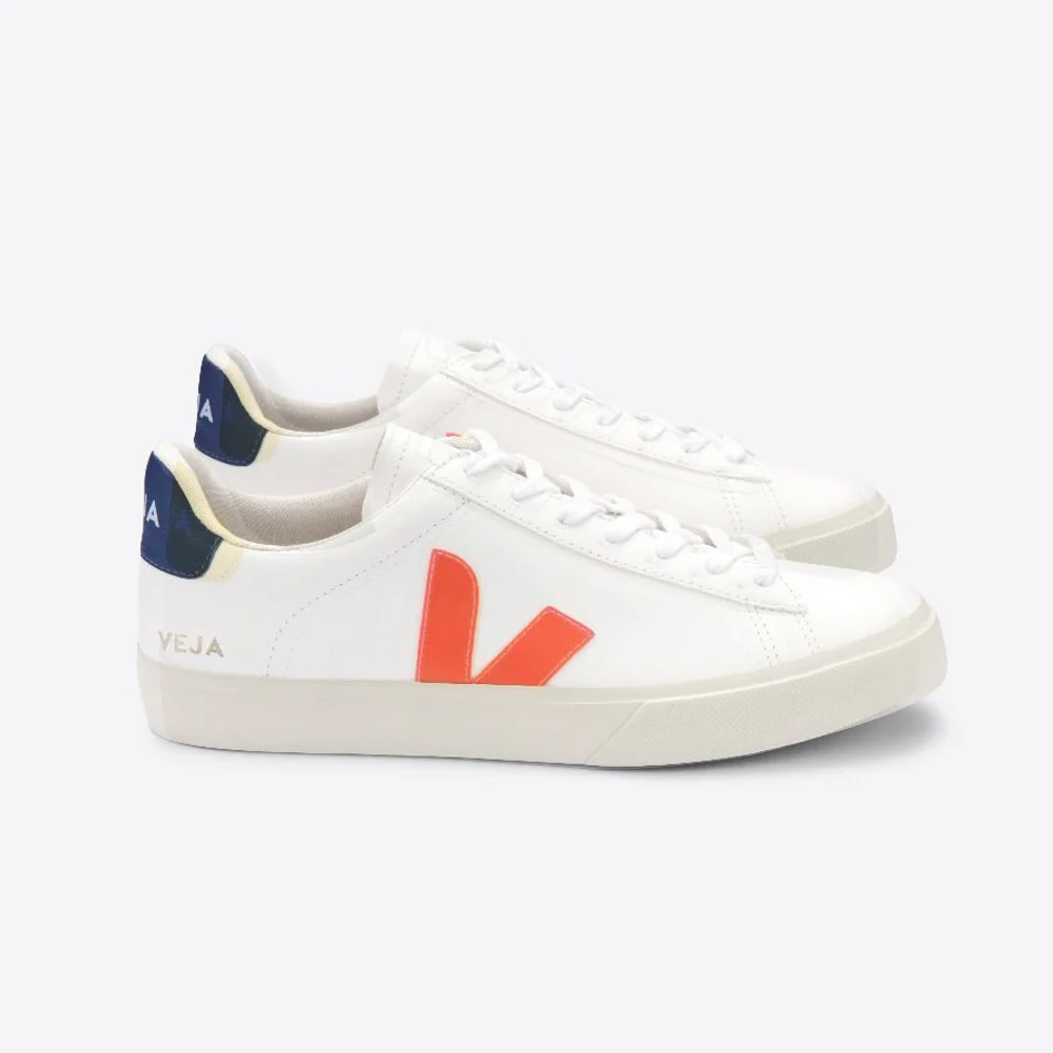Campo Chromefree Leather White Orange Fluo - Men´s - VEJA - Bild 2